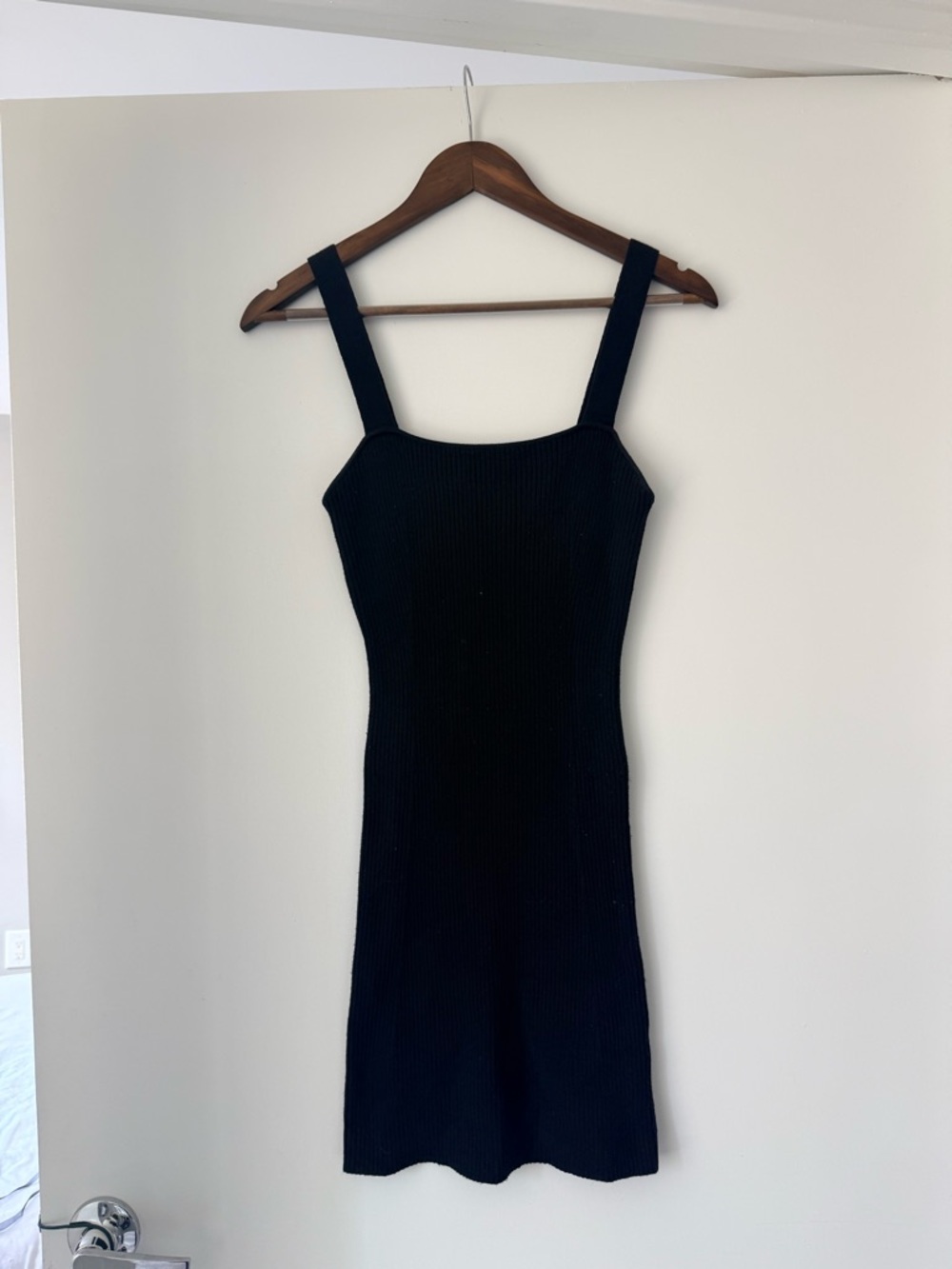 French Connection Black Ribbed Tank Mini Dress